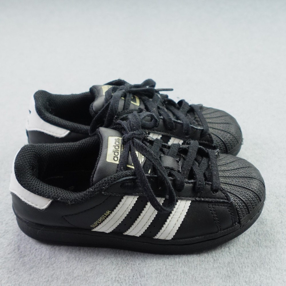 Adidas Sneaker Kids 13K Black White Superstar Classic Shell Toe Shoes